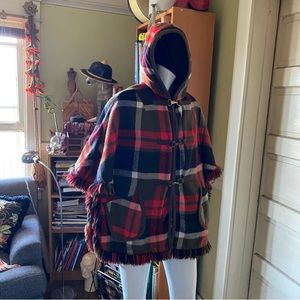 Vintage reversible cape with hoodie